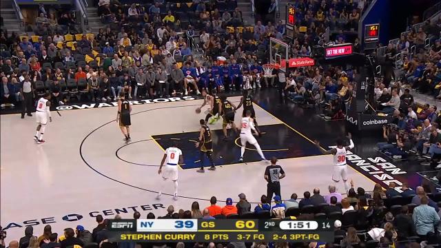 Jalen Brunson with an assist vs the Golden State Warriors