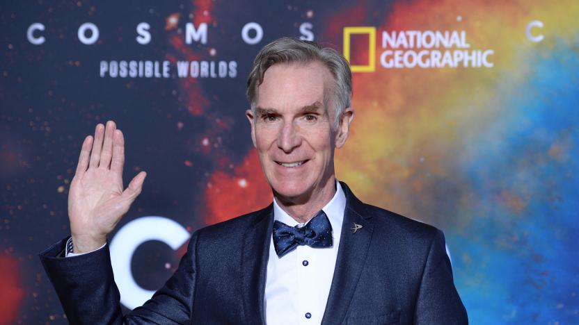 WESTWOOD, CALIFORNIA - FEBRUARY 26: Science communicator Bill Nye arrives at National Geographic's "Cosmos: Possible Worlds" Los Angeles Premiere at Royce Hall, UCLA on February 26, 2020 in Westwood, California. (Photo by Amanda Edwards/Getty Images)