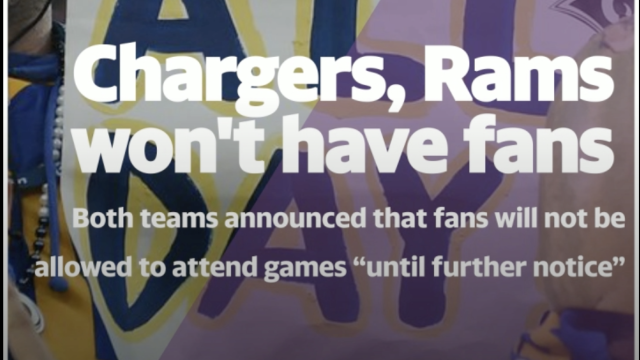 Rams, Chargers announce fans will not be allowed to attend games