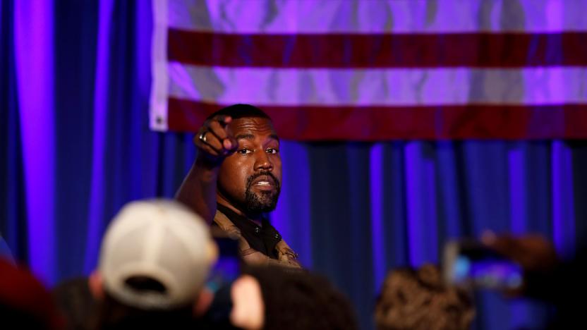 Rapper Kanye West holds his first rally in support of his presidential bid in North Charleston, South Carolina, U.S. July 19, 2020.  REUTERS/Randall Hill