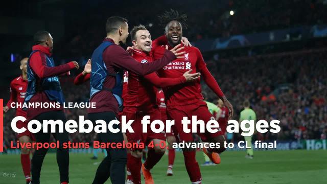 Liverpool stuns Barcelona 4-0 to advance to Champions League final