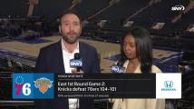 Ian Begley on the Knicks big Game 2 win over 76ers, including Jalen Brunson's struggles | SportsNite