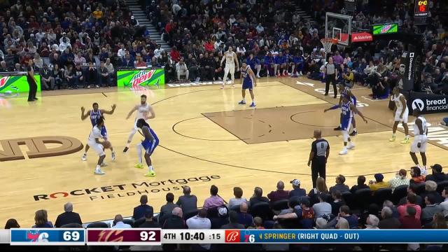 Paul Reed with a block vs the Cleveland Cavaliers