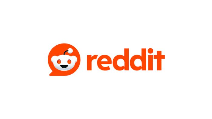Reddit logo (including smiling alien) in reddish-orange text against a white background.
