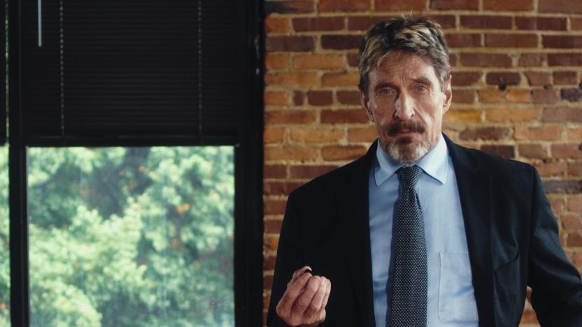 Running with the Devil: The Wild World of John McAfee. John McAfee in Running with the Devil: The Wild World of John McAfee. Cr. Courtesy of Netflix © 2022