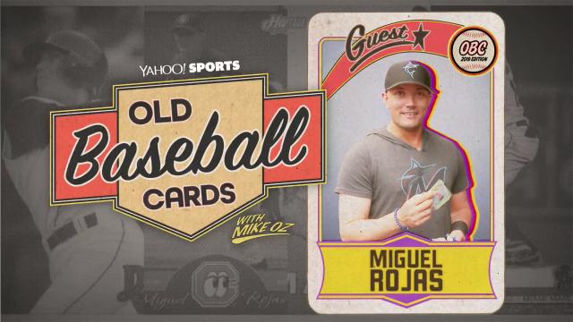 Miguel Rojas opens old baseball cards