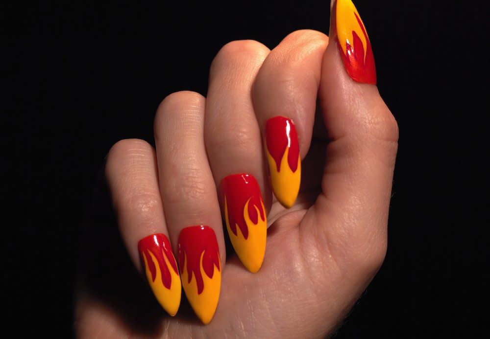 Flame Nail Design for Short Nails - wide 5