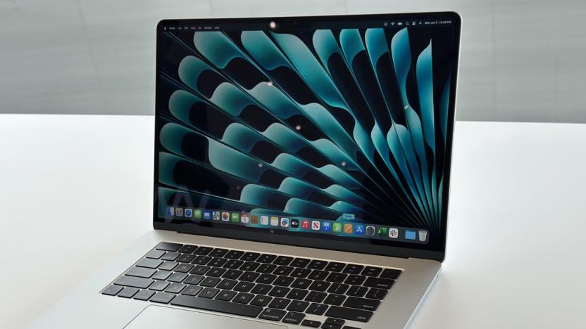 The new 15-inch MacBook Air on a plain white table.