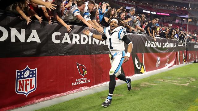 Carolina Panthers rout Arizona Cardinals 34-10 in Cam Newton's return