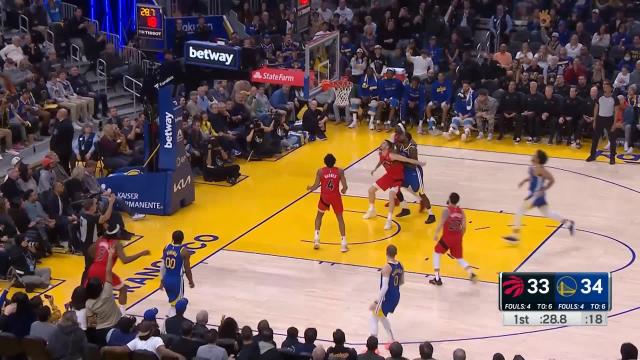 Fred VanVleet with an and one vs the Golden State Warriors