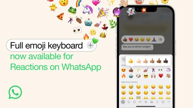 WhatsApp now helps you to use any emoji as a response