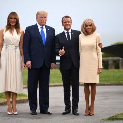 First Lady Melania Trump Shops in Her Closet for G7 Arrival Look, But Wears Gucci for Dinner with the Macrons