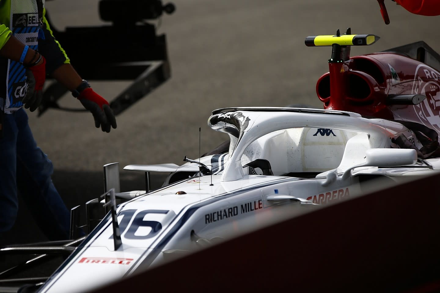 Charles Leclerc Feels Lucky After Seeing Belgian Gp Halo Damage