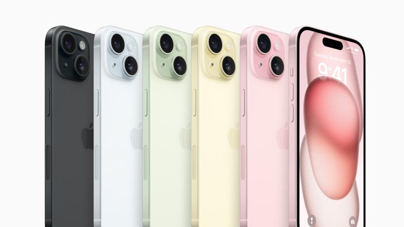 the iPhone 15 in five colors
