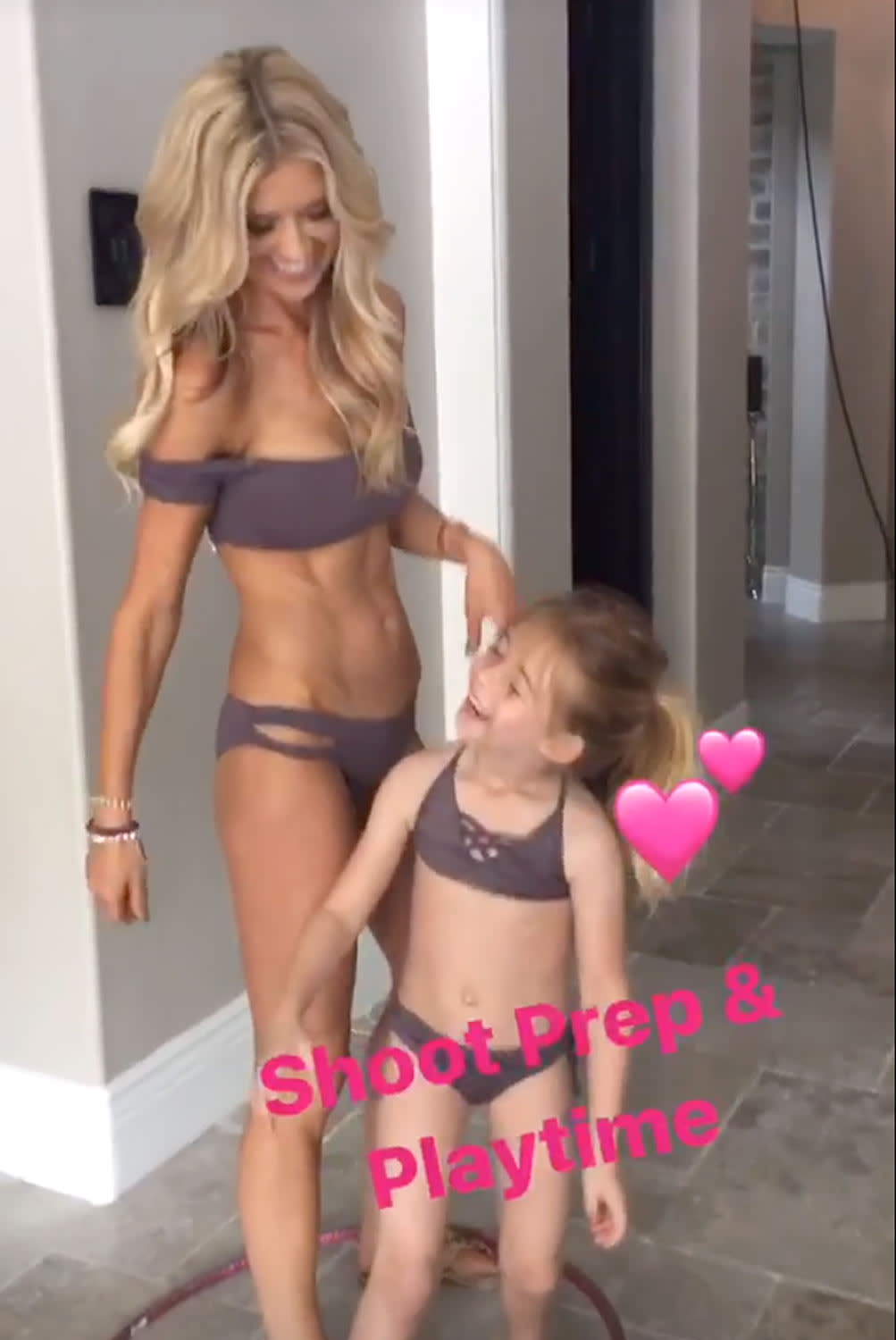 See Christina El Moussas Cute Matching Bikini With Her Daughter Taylor 6486