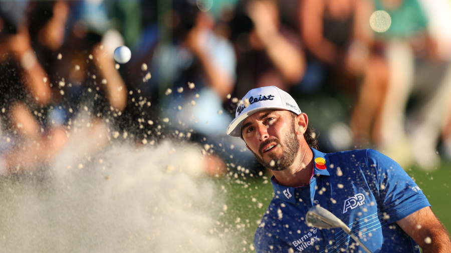 Getty Images - AUGUSTA, GEORGIA - APRIL 13: Max Homa of the United States plays his shot from the bunker on the 18th hole during the third round of the 2024 Masters Tournament at Augusta National Golf Club on April 13, 2024 in Augusta, Georgia. (Photo by Andrew Redington/Getty Images)