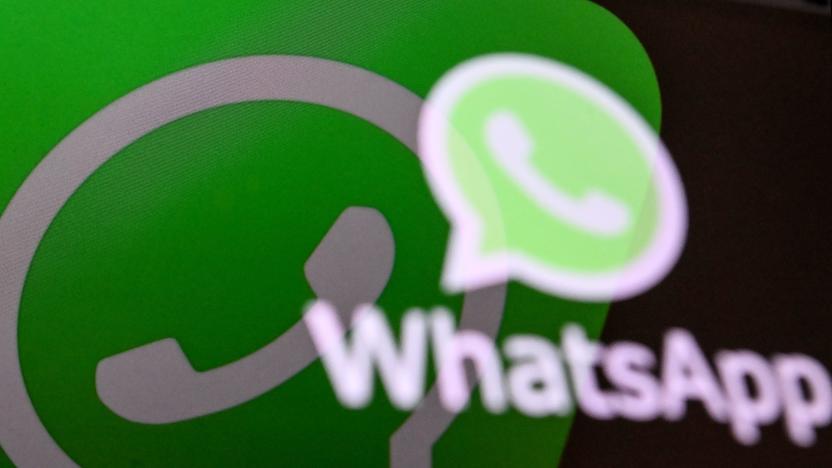 This illustration photograph taken on April 11, 2023, shows the US instant messaging software Whatsapp's logo on a smartphone screen in Moscow. (Photo by Kirill KUDRYAVTSEV / AFP) (Photo by KIRILL KUDRYAVTSEV/AFP via Getty Images)