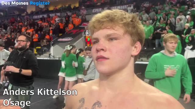 Anders Kittelson scored a big pin to clinch the Class 2A state duals title for Osage