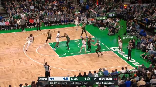 Jayson Tatum with an alley oop vs the New York Knicks