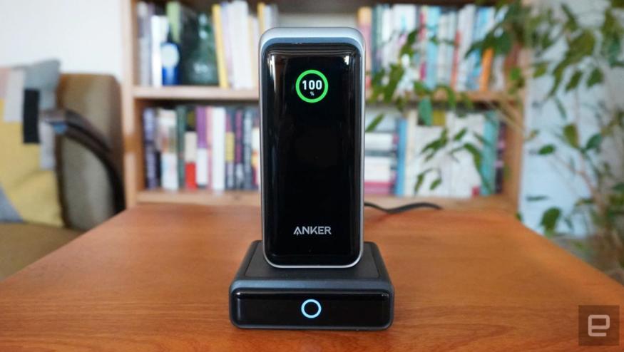 An image of a power bank on a table. 