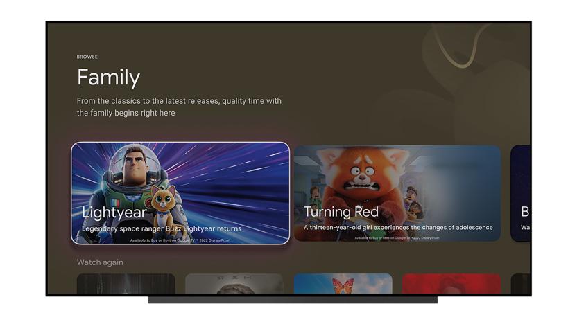Google TV family page