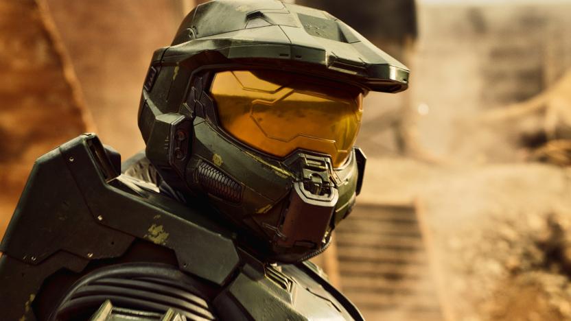 HALO: Pablo Schreiber as Master Chief in HALO set to stream on Paramount+ in 2022. Photo: Paramount+ Â©2021 Paramount+. All Rights Reserved. *SCREEN GRAB*