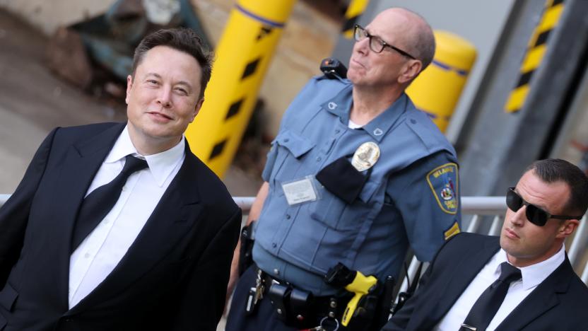 Tesla CEO Elon Musk departs after taking the stand to defend Tesla Inc's 2016 deal for SolarCity in a case before the Delaware Court of Chancery in Wilmington, Delaware, U.S. July 12, 2021. REUTERS/Jonathan Ernst