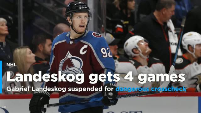 Avs’ Gabriel Landeskog suspended four games for cross-checking (Video)