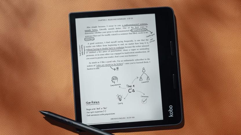 Kobo's new $260 Sage e-reader lets you take e-notes