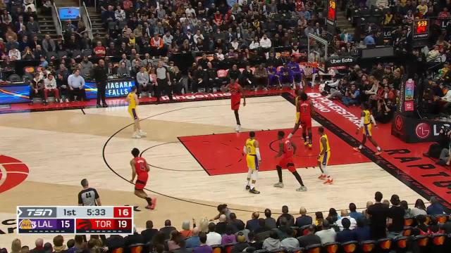 Scottie Barnes with an assist vs the Los Angeles Lakers