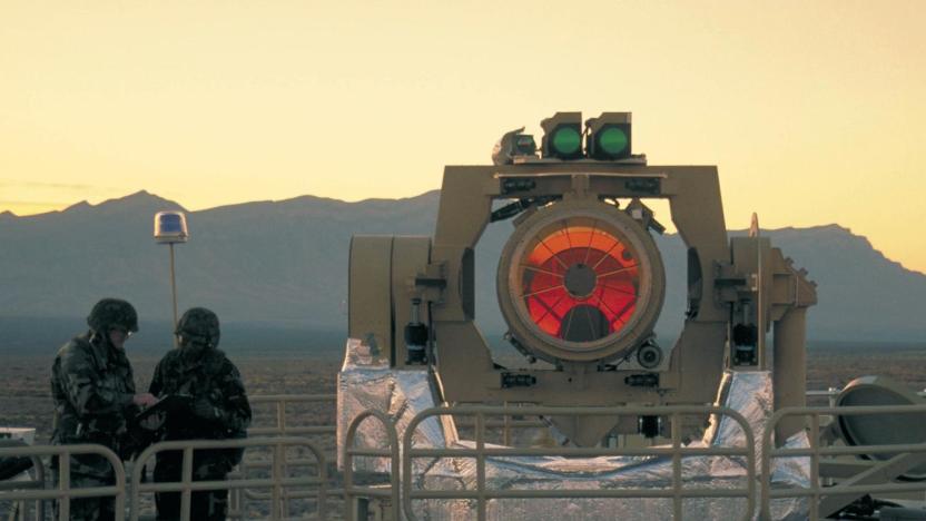 US Army Tactical High Energy Laser/Advanced Concept Technology Demonstrator (THEL/ACTD) laser beam director at White Sands Missile Range, New Mexico, photo