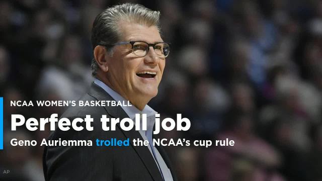 Geno Auriemma trolled the NCAA's cup rule during his press conference