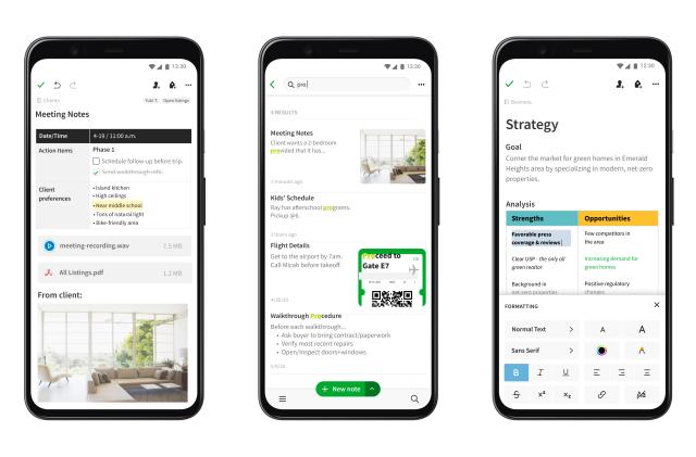 Evernote redesign on Android