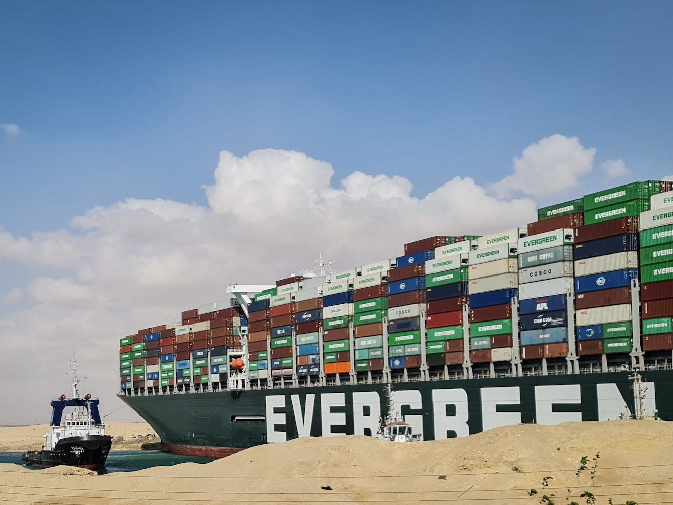 Ever Given operators may be forced to unload its 18,000 cargo containers on other ships, the report said