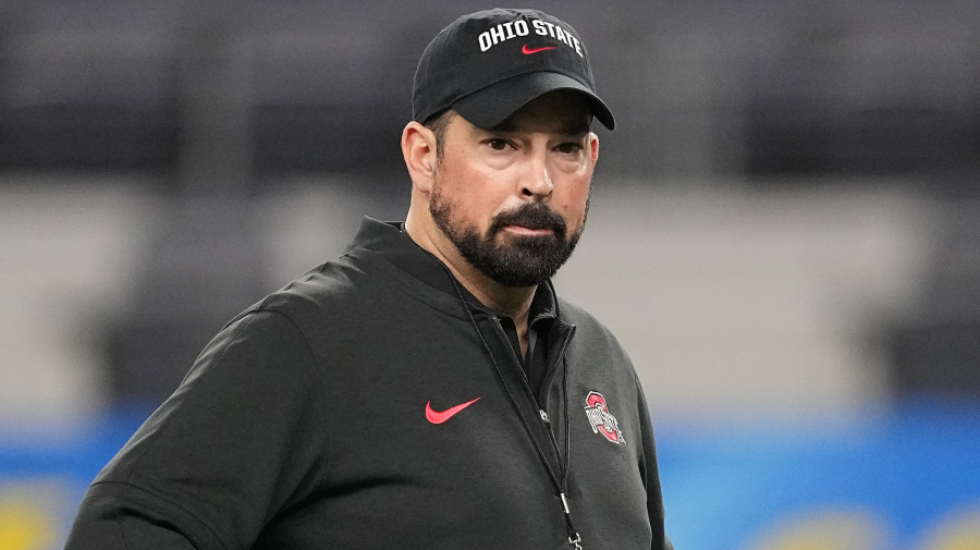 Getty Images - ARLINGTON, TEXAS - DECEMBER 29: Head coach Ryan Day of the Ohio State Buckeyes looks on prior to a game against the Missouri Tigers during the Goodyear Cotton Bowl at AT&T Stadium on December 29, 2023 in Arlington, Texas. (Photo by Sam Hodde/Getty Images)