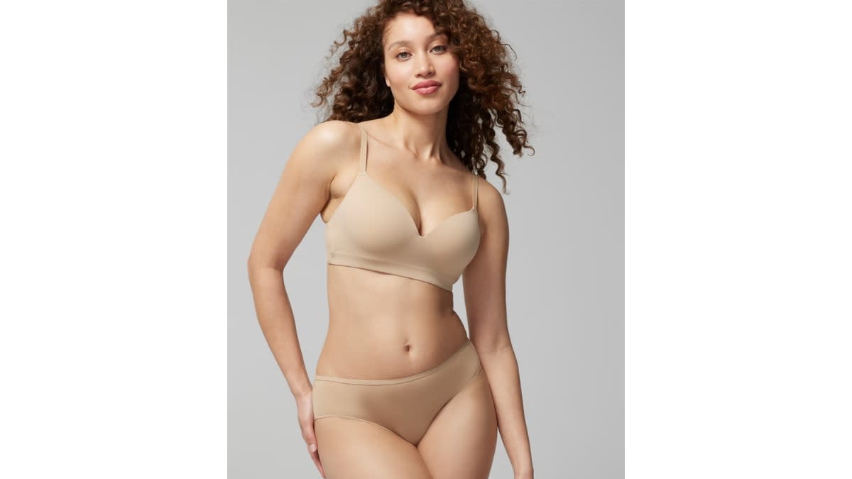 Cacique Simply Wire Free Plunge T-Shirt Bra Nude Wide Band
