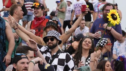 Associated Press - Race fans party in the Snake Pit before the Indianapolis 500 auto race at Indianapolis Motor Speedway, Sunday, May 26, 2024, in Indianapolis. (AP Photo/Darron Cummings)