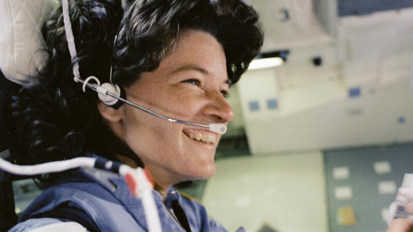 Astronaut Sally Ride sits in the aft flight deck mission specialist's seat during de-orbit preparations in this NASA handout photo released June 18, 2013. On June 18, 1983, Sally Ride became the first American woman to fly in space when the space shuttle Challenger launched on mission STS-7. As one of the three mission specialists on the STS-7 mission, she played a vital role in helping the crew deploy communications satellites, conduct experiments and make use of the first Shuttle Pallet Satellite. Following a 17-month long battle with pancreatic cancer, Sally Ride died on June 23, 2012, leaving behind a heroic legacy.  REUTERS/NASA/Handout via Reuters  (OUTERSPACE - Tags: SCIENCE TECHNOLOGY) ATTENTION EDITORS - THIS IMAGE WAS PROVIDED BY A THIRD PARTY. FOR  EDITORIAL USE ONLY. NOT FOR SALE FOR MARKETING OR ADVERTISING CAMPAIGNS. THIS PICTURE IS DISTRIBUTED EXACTLY AS RECEIVED BY REUTERS, AS A SERVICE TO CLIENTS