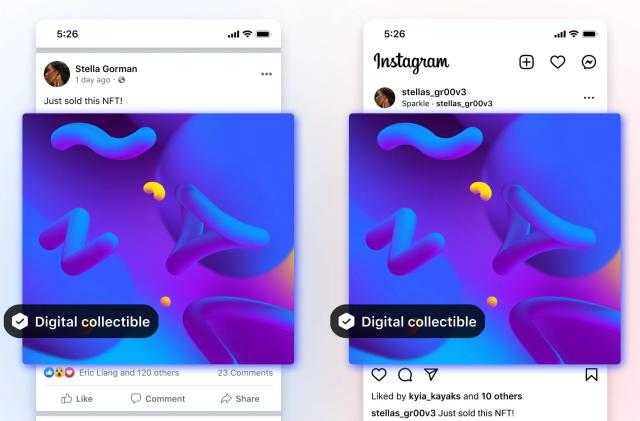 NFTs on Facebook and Instagram
