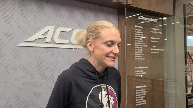 Watch: Florida State women's basketball coach Brooke Wyckoff  talks Notre Dame; Sue Semrau