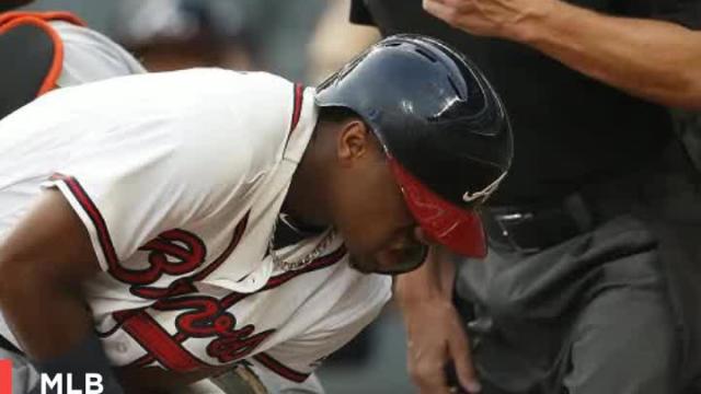 Braves-Marlins benches empty after hot-hitting Ronald Acuña Jr. drilled by game's first pitch