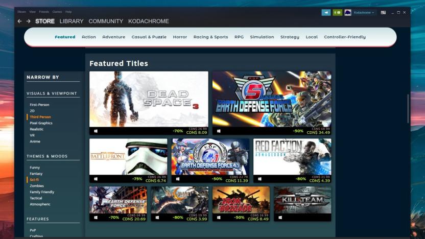 Steam Faceted Browsing