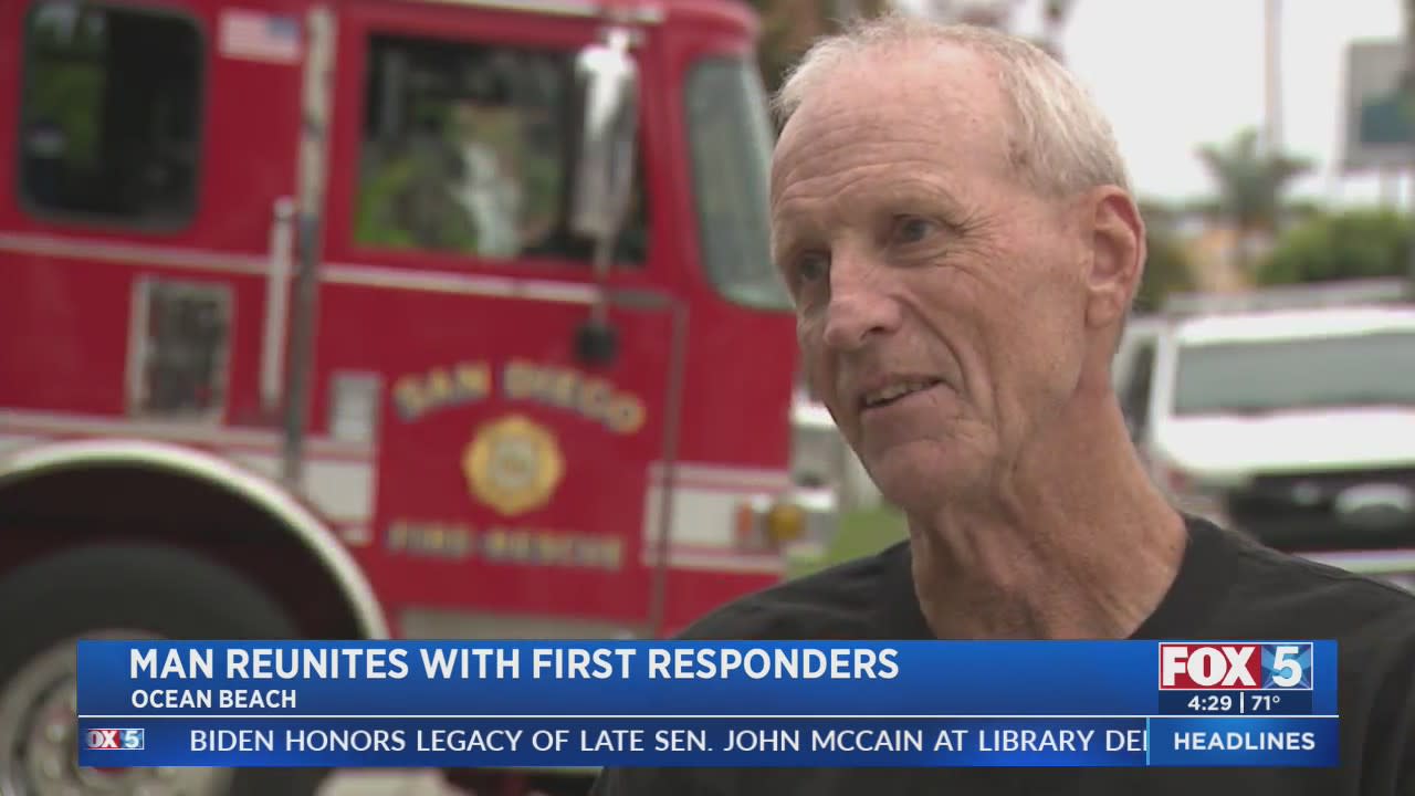 Man reunited with first responders who saved his life