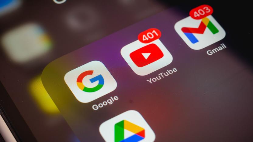 BRAZIL - 2021/03/19: In this photo illustration the Google, YouTube, Gmail and Google Drive app icons seen displayed on a smartphone screen. (Photo Illustration by Rafael Henrique/SOPA Images/LightRocket via Getty Images)