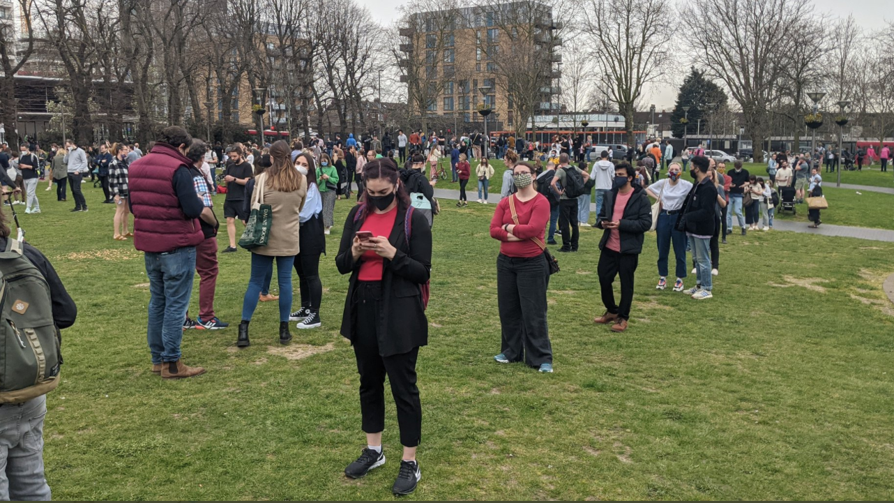 Massive queues form in east London as surplus vaccine walk-ins become available