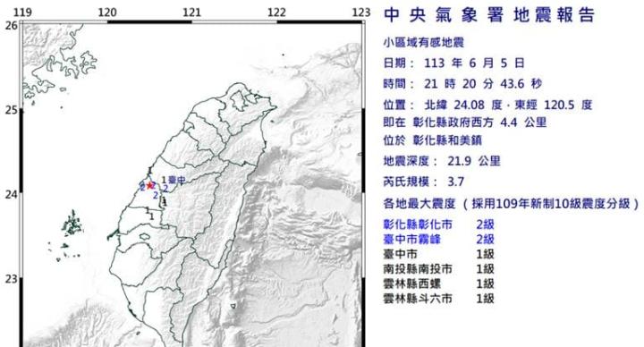 和美罕見3.7地震「聽到轟一聲」