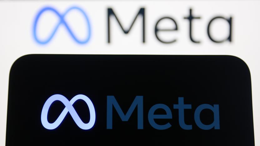 Meta logo displayed on a laptop screen and Meta logo displayed on a phone screen are seen in this illustration photo taken in Krakow, Poland on July 31, 2024. (Photo by Jakub Porzycki/NurPhoto via Getty Images)