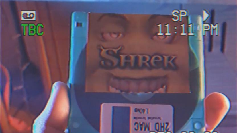 Shrek on a floppy disk