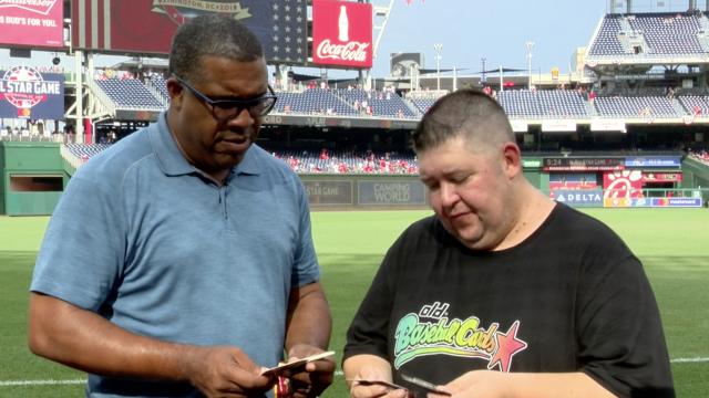 Eduardo Perez opens old baseball cards