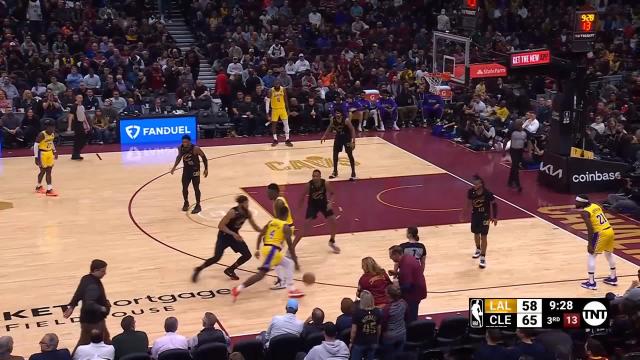 LeBron James with a dunk vs the Cleveland Cavaliers